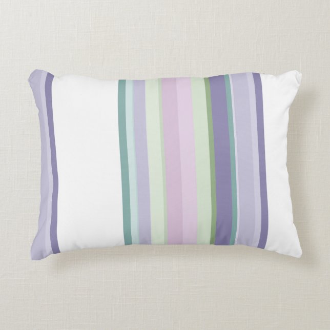 Purple, Neptune, sea green, and Lavender stripes Accent Kussen (Voorkant)