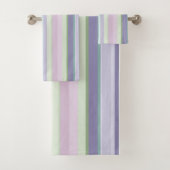 Purple, Neptune, sea green, and Lavender stripes Bad Handdoek (Insitu)