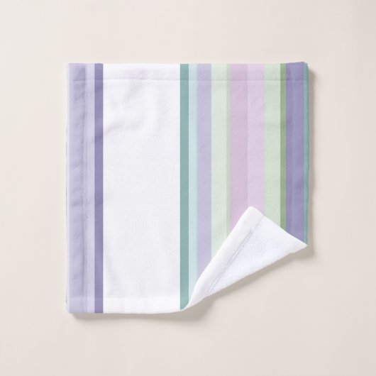 Purple, Neptune, sea green, and Lavender stripes Bad Handdoek (Wasdoekje)