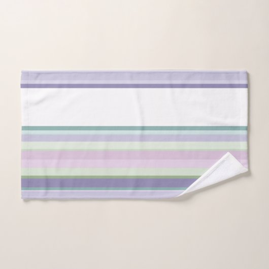 Purple, Neptune, sea green, and Lavender stripes Bad Handdoek (Handdoek)