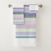 Purple, Neptune, sea green, and Lavender stripes Bad Handdoek (Insitu)