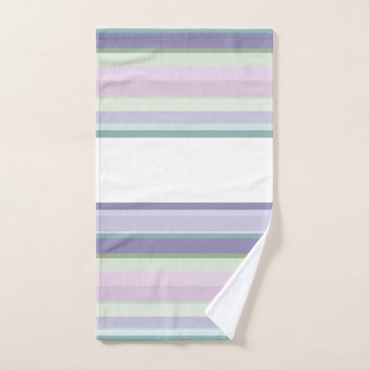 Purple, Neptune, sea green, and Lavender stripes Bad Handdoek (Handdoek)