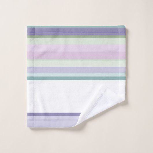Purple, Neptune, sea green, and Lavender stripes Bad Handdoek (Wasdoekje)