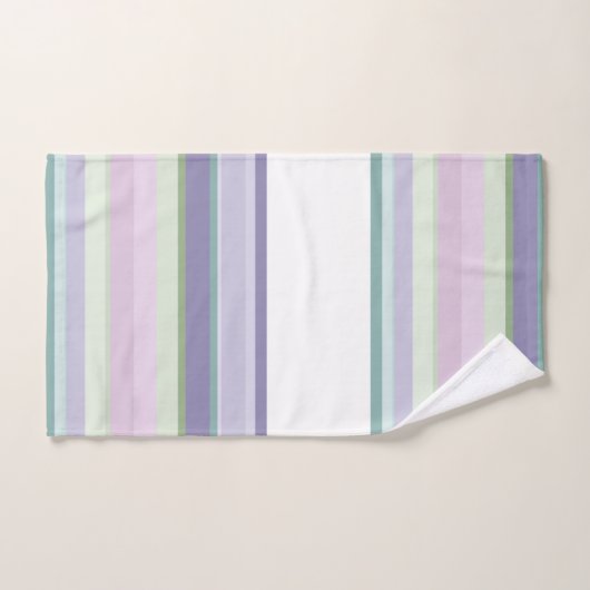 Purple, Neptune, sea green, and Lavender stripes Bad Handdoek (Handdoek)