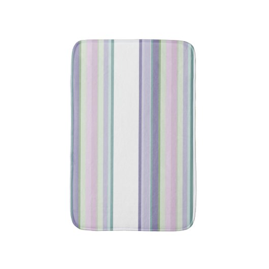 Purple, Neptune, sea green, and Lavender stripes Badmat (Voorkant Verticaal)