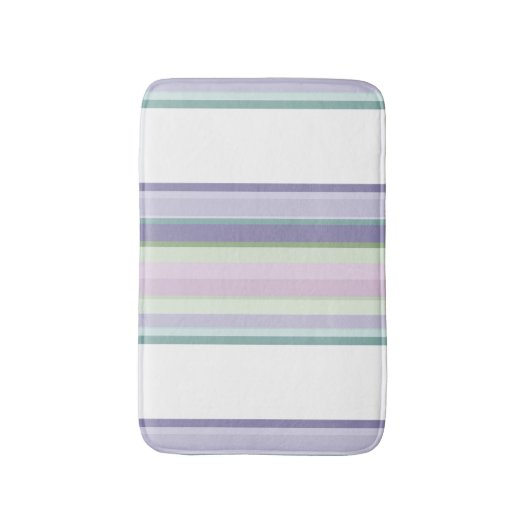 Purple, Neptune, sea green, and Lavender stripes Badmat (Voorkant Verticaal)