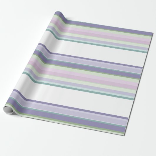 Purple, Neptune, sea green, and Lavender stripes Cadeaupapier (Uitgerold)