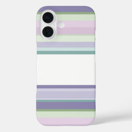 Purple, Neptune, sea green, and Lavender stripes iPhone 16 Hoesje