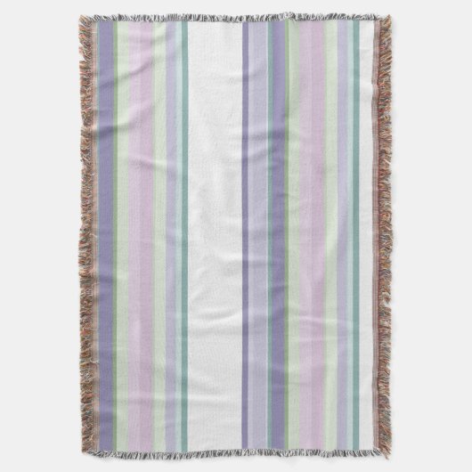 Purple, Neptune, sea green, and Lavender stripes Deken (Voorkant Verticaal)