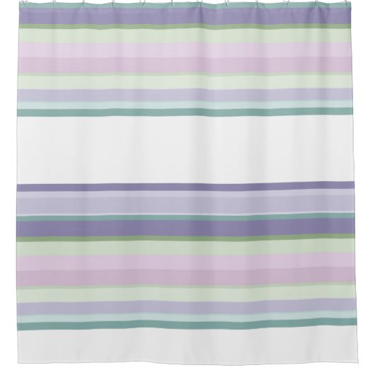 Purple, Neptune, sea green, and Lavender stripes Douchegordijn (Voorkant)