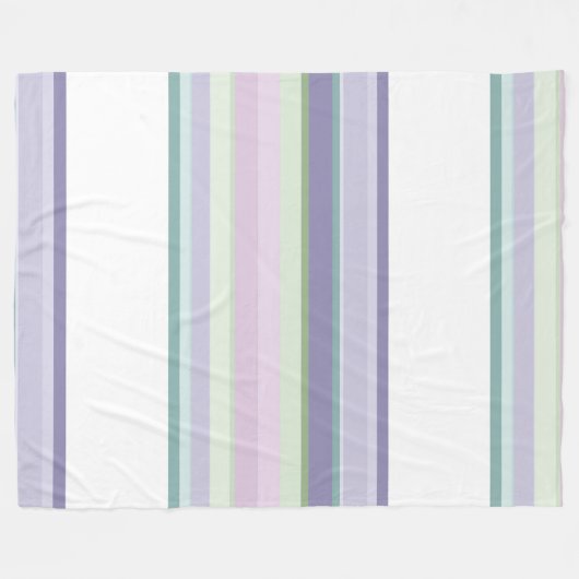Purple, Neptune, sea green, and Lavender stripes Fleece Deken (Voorkant (Horizontaal))