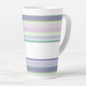 Purple, Neptune, sea green, and Lavender stripes Latte Mok (Rechterhoek)