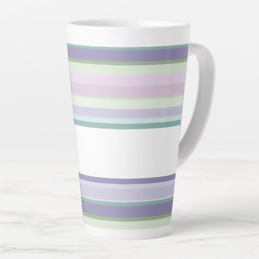 Purple, Neptune, sea green, and Lavender stripes Latte Mok (Rechterhoek)