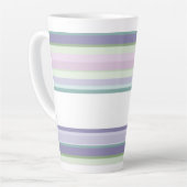 Purple, Neptune, sea green, and Lavender stripes Latte Mok (Linkerhoek)