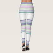 Purple, Neptune, sea green, and Lavender stripes Leggings (Achterkant)