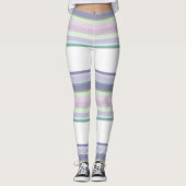 Purple, Neptune, sea green, and Lavender stripes Leggings (Voorkant)