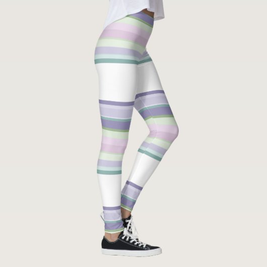 Purple, Neptune, sea green, and Lavender stripes Leggings (Rechts)