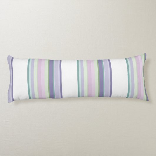 Purple, Neptune, sea green, and Lavender stripes Lichaamskussen (Achterkant)
