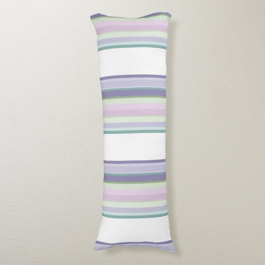 Purple, Neptune, sea green, and Lavender stripes Lichaamskussen (Voorkant Verticaal)