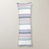 Purple, Neptune, sea green, and Lavender stripes Lichaamskussen (Achterkant (Verticaal))
