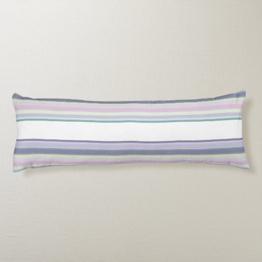 Purple, Neptune, sea green, and Lavender stripes Lichaamskussen (Achterkant)