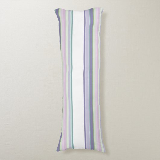 Purple, Neptune, sea green, and Lavender stripes Lichaamskussen (Voorkant Verticaal)