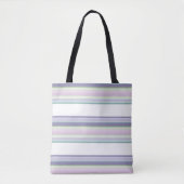 Purple, Neptune, sea green, and Lavender stripes Tote Bag (Voorkant)