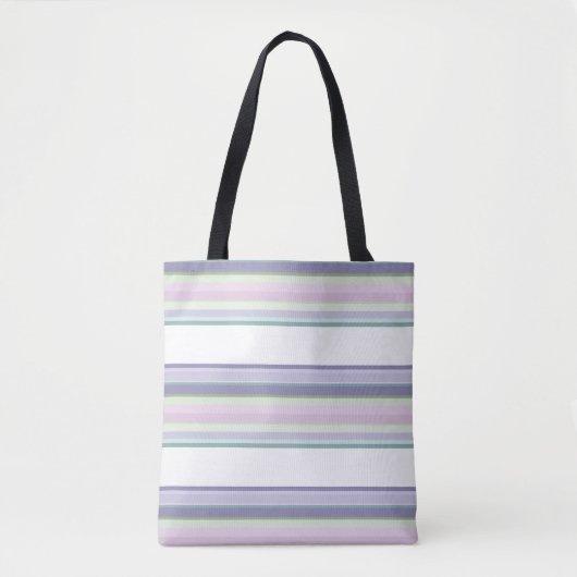 Purple, Neptune, sea green, and Lavender stripes Tote Bag (Voorkant)