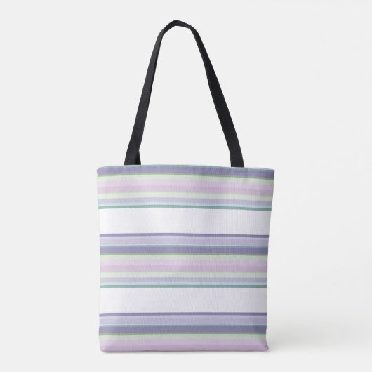 Purple, Neptune, sea green, and Lavender stripes Tote Bag (Achterkant)
