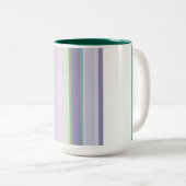 Purple, Neptune, sea green, and Lavender stripes Tweekleurige Koffiemok (Voorkant rechts)