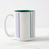 Purple, Neptune, sea green, and Lavender stripes Tweekleurige Koffiemok (Links)