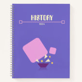 Purple Notebook with yellow geometric flowers Notitieboek (Voorkant)