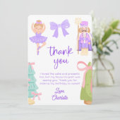Purple Nutcracker Birthday Photo Thank You Card Kaart (Staand voorkant)