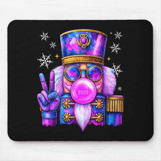 Purple Nutcracker Blowing Bubble Gum Cute Christma Muismat (Voorkant)