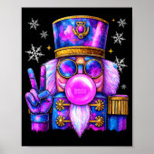 Purple Nutcracker Blowing Bubble Gum Cute Christma Poster (Voorkant)