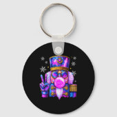 Purple Nutcracker Blowing Bubble Gum Cute Christma Sleutelhanger (Voorkant)