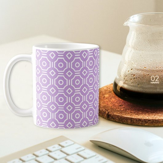 Purple Octagonal Checkered Mug Koffiemok