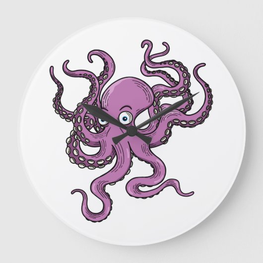 Purple Octopus Grote Klok (Voorkant)