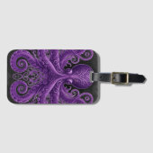 Purple Octopus Victorian Steampunk Kraken Bagagelabel (Voorkant (horizontaal))