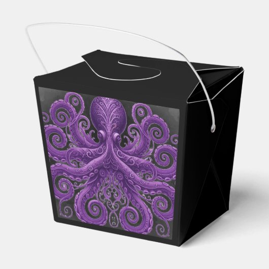Purple Octopus Victorian Steampunk Kraken Bedankdoosjes (Achterkant)