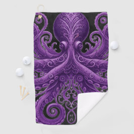 Purple Octopus Victorian Steampunk Kraken  Golfhanddoek