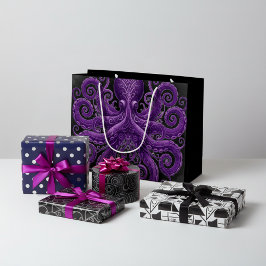 Purple Octopus Victorian Steampunk Kraken  Groot Cadeauzakje