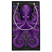 Purple Octopus Victorian Steampunk Kraken Klein Cadeauzakje (Achterkant)