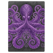 Purple Octopus Victorian Steampunk Kraken Klembord (Achterkant)