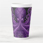 Purple Octopus Victorian Steampunk Kraken  Latte Mok (Voorkant)