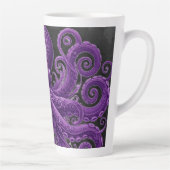 Purple Octopus Victorian Steampunk Kraken  Latte Mok (Rechts)