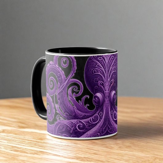 Purple Octopus Victorian Steampunk Kraken  Mok