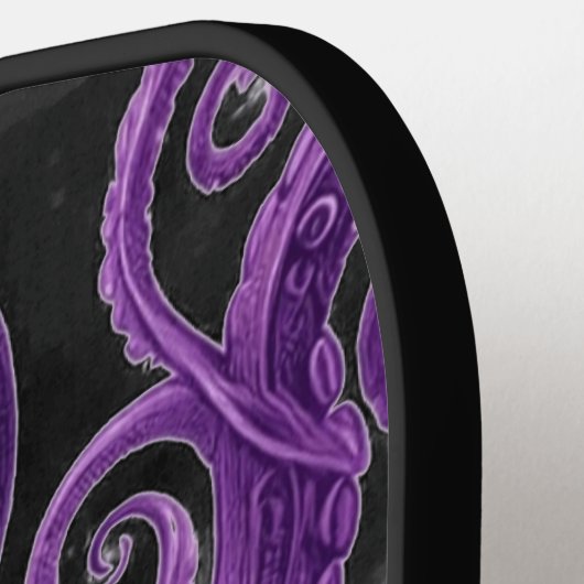 Purple Octopus Victorian Steampunk Kraken Pickleball Paddle (Links Detail)