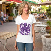 Purple Octopus Victorian Steampunk Kraken  T-shirt