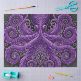 Purple Octopus Victorian Steampunk Kraken  Tissuepapier